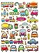 Car Glitter Sticker - Vivid Truck Bus Tank Taxi Train Railway Van Booloon Vehicle Toy for Scrapbook Card Craft for Kids (10 sheets)