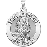 PicturesOnGold.com Saint Lawrence of Rome Religious Medal in Yellow Gold Plated &14K Yellow or White Gold, or Sterling Silver