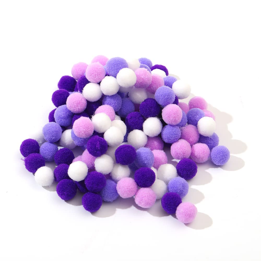 Photo 1 of 100 Pieces 2CM Assorted Pom Poms, Craft Pom Pom Balls, Colorful Pompoms for DIY Creative Crafts Decorations Craft Project (10)