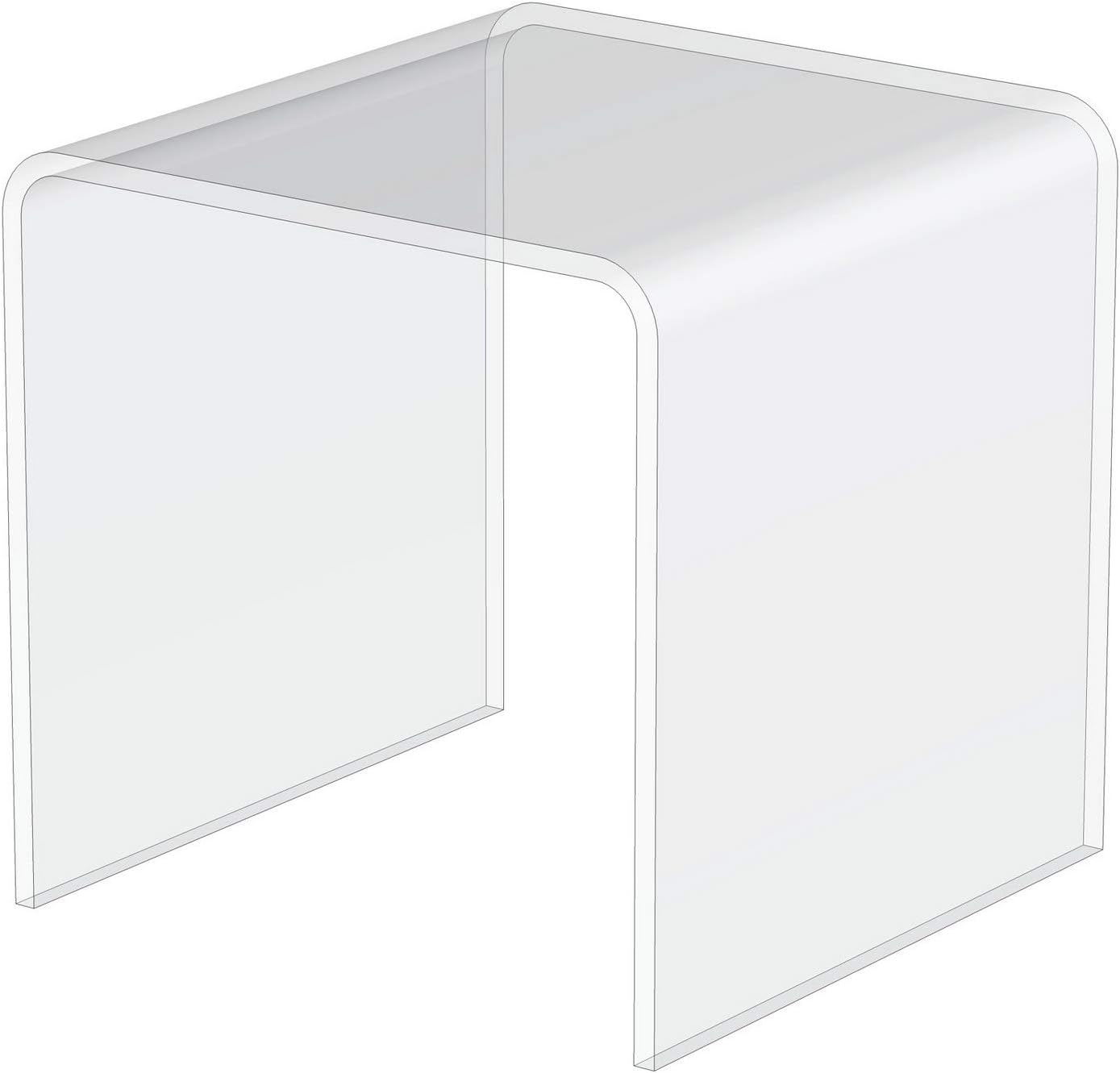 3R W Design Clear Acrylic Plastic Cabinet Display Stand - Exhibition Riser Plinth Bridge (10cm*10cm*10cm, Max Load 1kg)