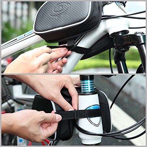 Bicycle Handlebar Phone Bag - Bilateral Bundle Waterproof Bike Storage Bag Saddle Bag on The Front Beam Mobile Phone Holder ≤ 5.7" Screen By Kolodo