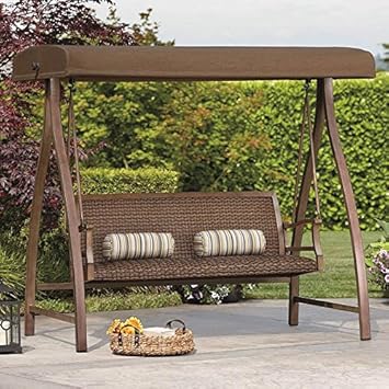 Agio Sierra Woven Swing With Canopy Amazon Co Uk Garden Outdoors