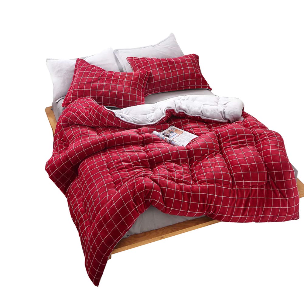 87x94inch Double Sided Flannel Down Comforter Duvet Quilted