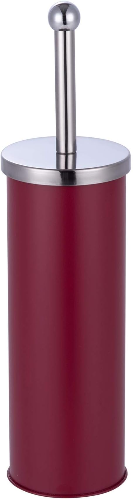 iTrend Toilet Brush & Holder Set Matt Finish Stainless Steel-Red