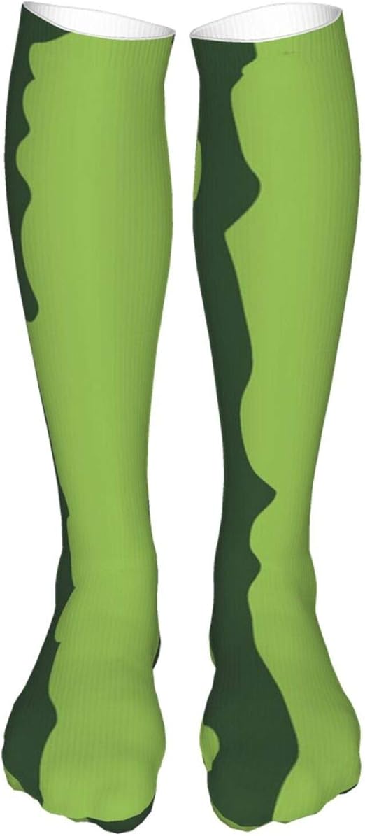 Irregular Lines Green Knee High Thick Socks Funny Dress
