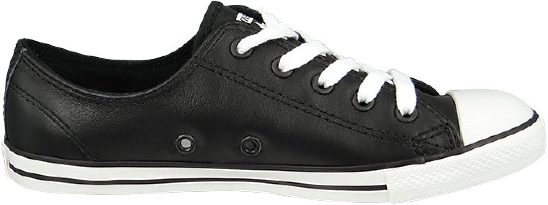converse white all star dainty leather trainers