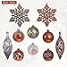 Valery Madelyn 40ct 80mm Trendy Rose Gold Shatterproof Christmas Ball Ornaments Decoration,40 Pcs Metal Hooks Included,Themed with Tree Skirt(Not Included)
