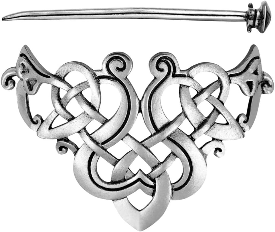 2Pcs Hair Clips Alloy Viking Jewelry Hair Clip Hair Slide Pin Ponytail Holder Clip for Woman men, Silver - Image 3