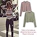 Anself Women Cropped Striped Pullover Sweaters Ribbed Knitted Long Sleeves Sheath Stretchy Jumpers Crop Knitting Top