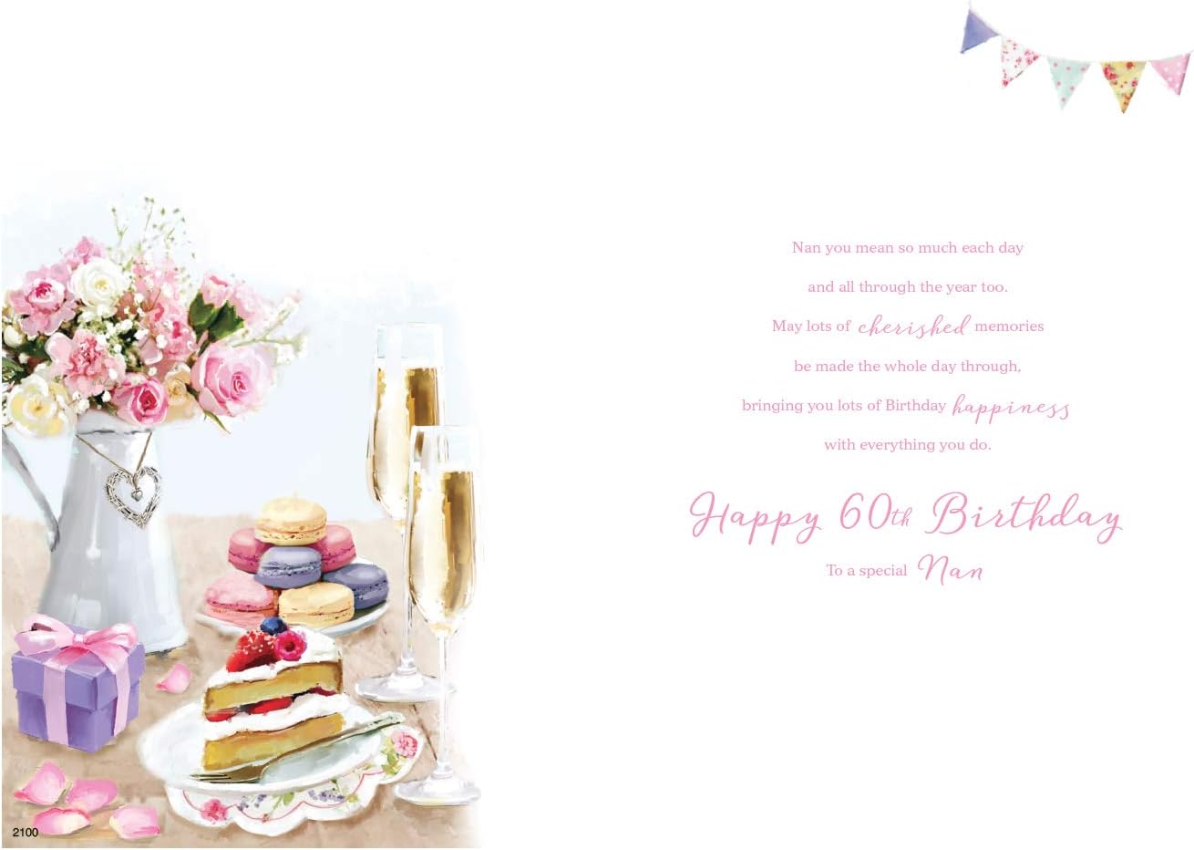 For A Special Nan on your 60th Birthday card, peach|red|grey|brown, 133 x 235 mm - Image 4