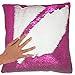 URSKYTOUS Reversible Sequin Pillow Case Decorative Mermaid Pillow Cover Color Changing Cushion Throw Pillowcase 16” x 16”,White and Rose Red
