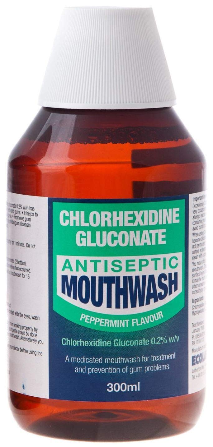 Ecolab Chlorhexidine Antiseptic Mouthwash, Peppermint Flavour, 300ml