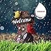 Hannah's cottage Bird Welcome Sign Garden Statue with Solar Light,Polyresin Garden Figurine for Outdoor Decoration(Outdoor Paradise)