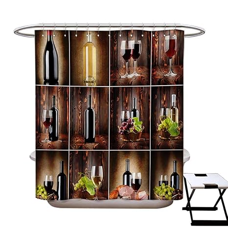 Amazon Com Wine Shower Curtain Customized Wine Themed Collage On
