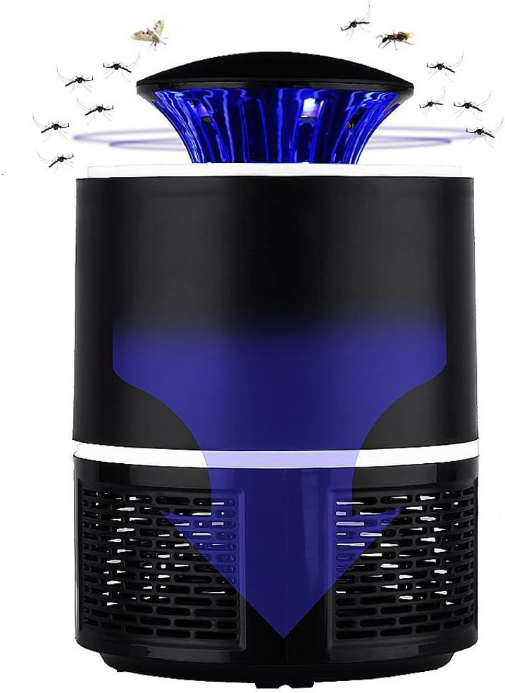 Electric Mosquito Trap Lamp - USB Powered UV LED Attractant Insect Killer with Built in Fan Mosquito Catcher - User Friendly & Eco-Friendly - Ideal for Indoor Use (Black)