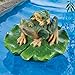 Collections Etc Lotus Leaf & Frogs Floater Outdoor Pool & Pond Ornament Garden Decoration