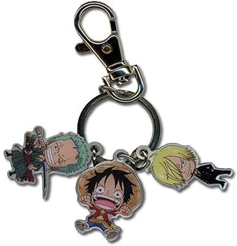 Amazon One Piece ワンピース メタル 3連 キーホルダー ゾロ ルフィー サンジ 北米正規品 並行輸入 アニメ 萌えグッズ 通販
