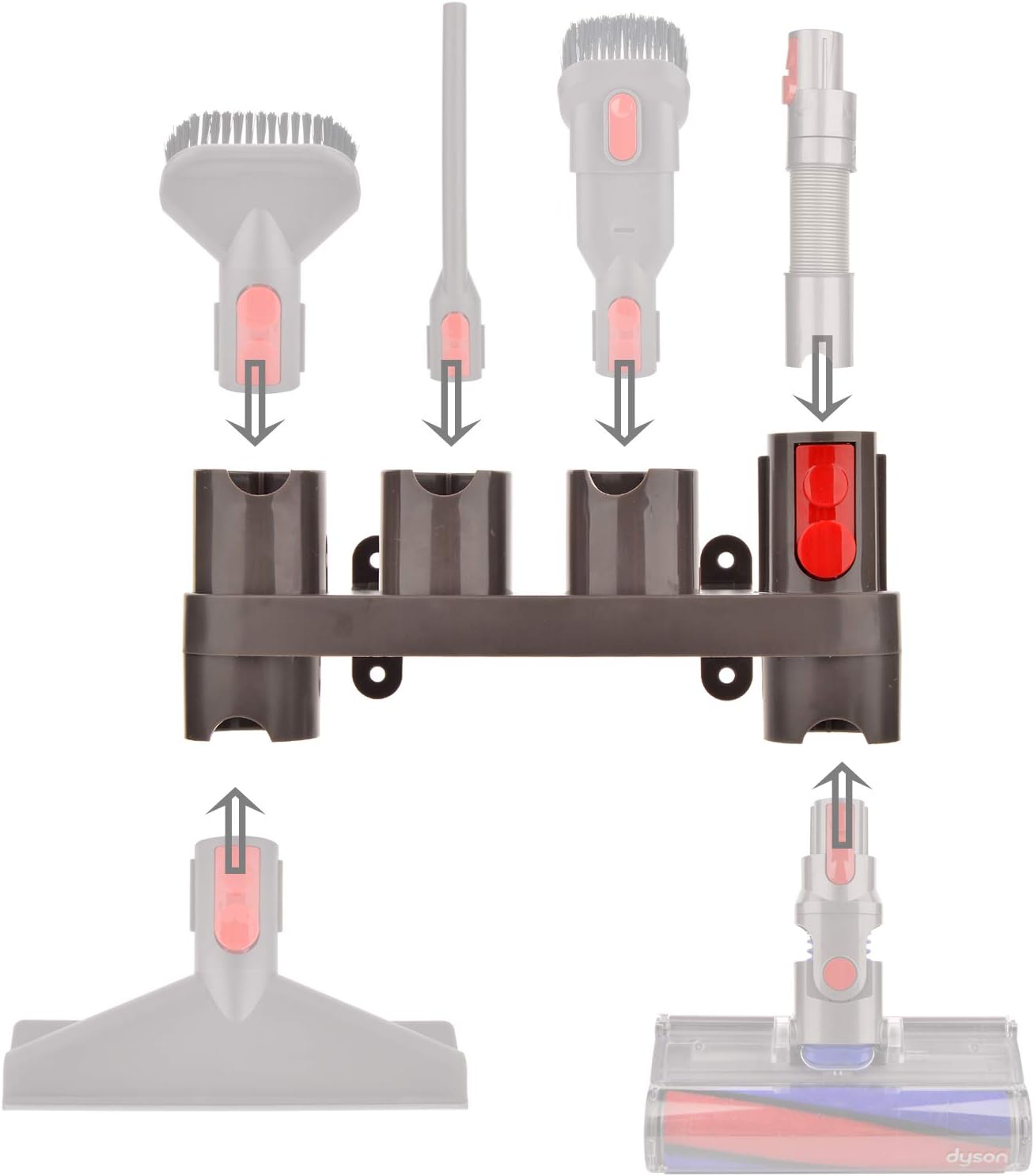HUACITY Docks Station Accessory Holder for Dyson V15 V12 V11 V10 V8 V7 Vacuum Cleaner Accessories Tools Wall Mount Organizer (10 Storage Sockets,Pack of 2) - Image 5