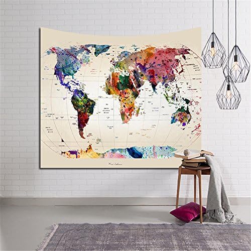 CHQMLLY Beach Towel Sunscreen Shawl Beautiful Home Decoration Tapestry Background Wall World Map Design,2,200x150Cm