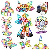 Jasonwell 133 Pieces Creative Magnetic Building Blocks for Boys Girls Magnetic Tiles Building Set Preschool Educational Construction Kit Magnet Stacking Toys for Kids Toddlers Children