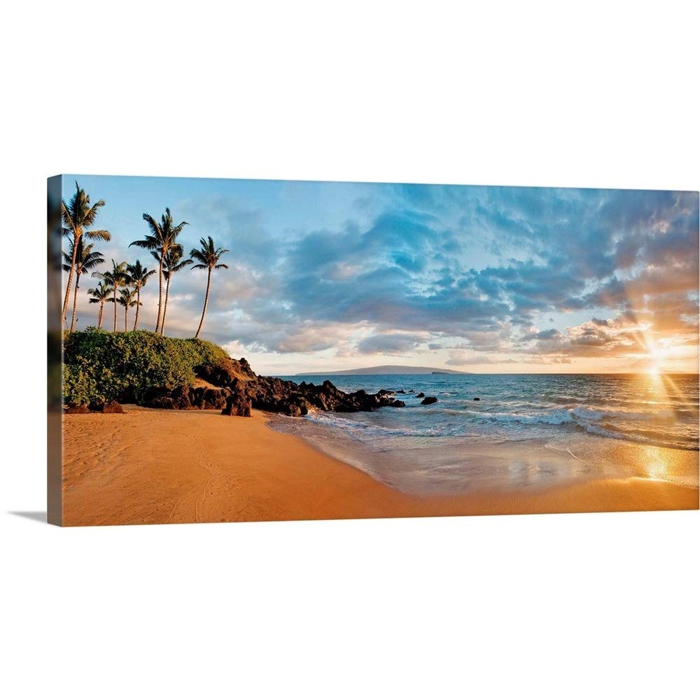 GREATBIGCANVAS Hawaii, Maui, Makena, Secret Beach at Canvas Wall Art Print, Coastal Home Decor Artwo