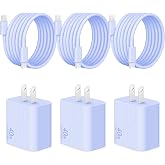 40W Type C Charger Fast Charging for iPhone Duo/18 Pro Max/17/16/15 Charger | 3 Pack USBC Charger with Long 6 FT Fast Charger USB C Cord Compatible with iPhone Duo/18/17/16/15 Series-Purple