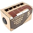 O'SKOOL Turner's Sanding Strip Kit with Dispenser – 5 Grit Cloth-Backed Rolls (150–600 Grit) for Woodturning, Metalwork, Furn