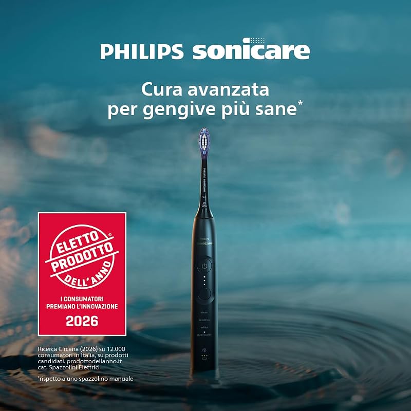 Sonicare 7100, spazzolino elettrico sonico con app, 4 modalità di spazzolamento, 3 livelli di intensità, EasyStart, SmarTimer, blu navy, modello HX7423/01 [Nuova tecnologia]