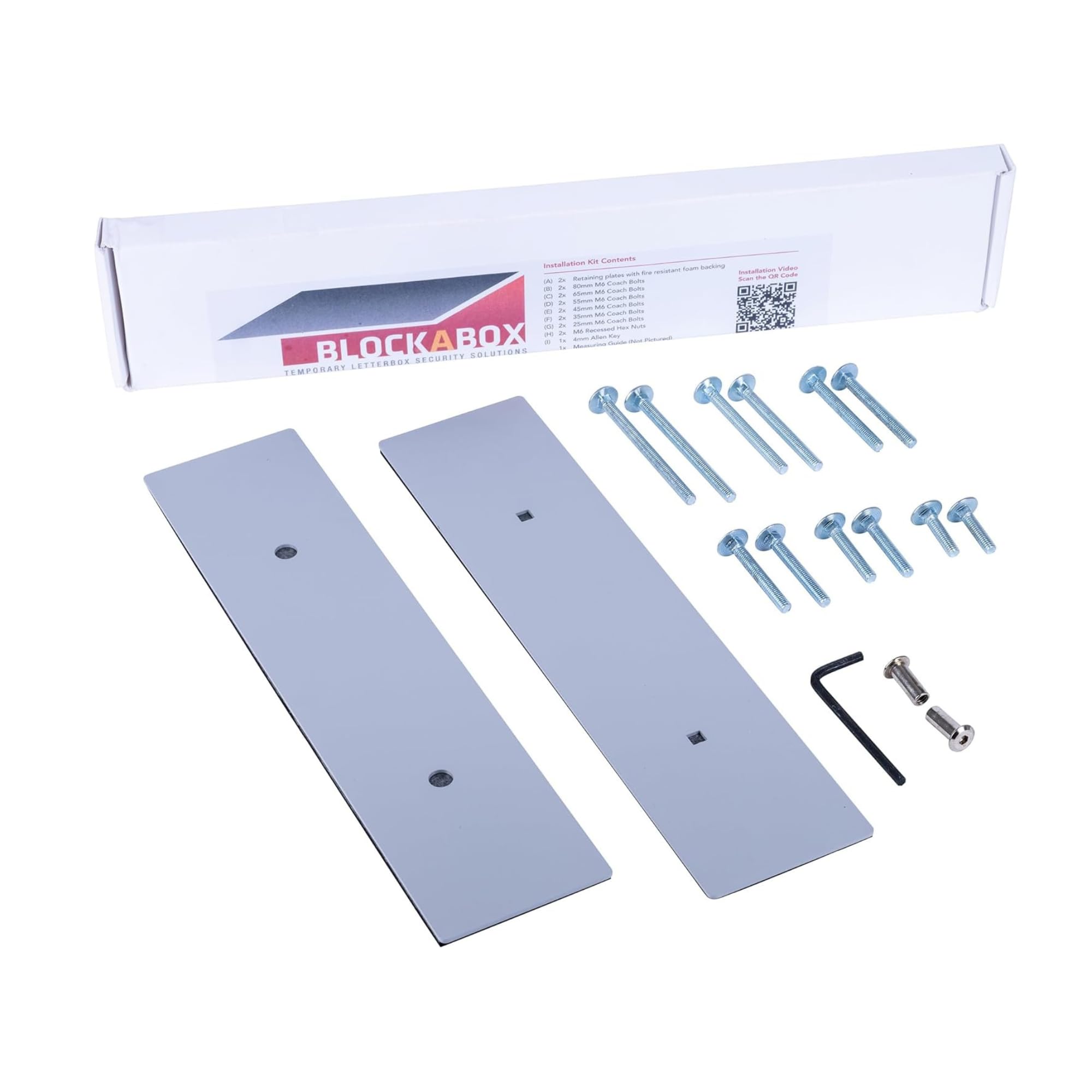 Blockabox – Aluminium Coloured Powder Coated Anti Arson Letterbox, Letterbox Cover, Letter Box Blocker, Empty & Void Property, Ideal for Landlords (320mm x 75mm) (Aluminium Coloured)