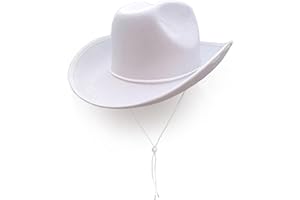 LAURVA Classic Plain Felt Cowboy Hat Cowgirl Hat for Women Men,Western Country Themed Bachelorette Party,Vibrant Colors