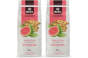 Britt Guava Cookies – Costa Rican Guava Jam-Filled Biscuits – Tropical Flavor, Gourmet Snack or Gift, Authentic Taste, Individually Wrapped, Soft and Crunchy Texture – 7 oz per Pack (2 Pack)