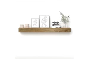 POPRHINO Fireplace Mantel Shelve, Solid Wood Baked Finish Wall-Mounted Floating Shelf for Over Fireplace, Handcrafted Floating Fireplace Mantels with Wooden Bracket, 72x 8 x 6 Inches