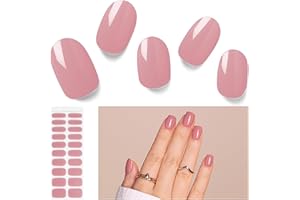 Nelikoo Semi Cured Gel Nail Strips, 20 PCS Gel Nail Stickers Work with UV Light, Salon Quality & Easy to Use - Coral Delight
