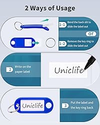 Uniclife 40 Pieces Key Tags 2 Inch Soft Plastic Key