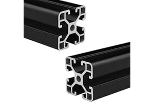 Coavoo 4040 Aluminum Extrusion 78.74 inch / 2000mm Length T Slot Black 2 Pack, Extruded Aluminum 40mm x 40mm 40 Series T Type Profiles Anodized European Standard Linear Rail Frame 2Pcs
