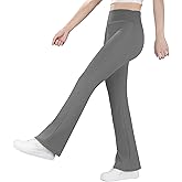 BIG ELEPHANT Girls Fleece Lined Flare Leggings – Warm Winter High Waisted Athletic Bell Bottom Pants for Kids