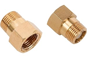 NUNU FER One Way Brass Check Valve Non Return 1/2" Female to 1/2" Male Thread Backflow Preventer Check Valve 2Pcs