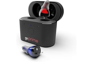 GO HEARING Go Prime Digital Hearing Aids for Seniors and Adults, In-the-Ear Rechargeable Hearing Aids with Noise Reduction and Discreet Fit for All-Day Comfort, Includes Rechargeable Hearing Aid Case (Black)