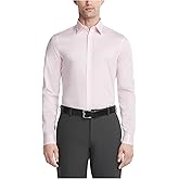 Calvin Klein Men's Regular Fit Herringbone French Cuff Non Iron Dress Shirt