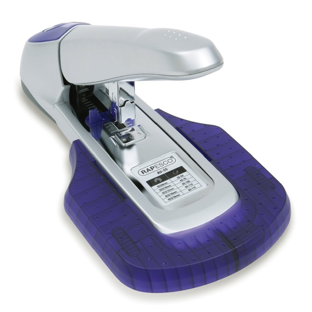 Rapesco 0461 AV-69 Heavy Duty Stapler with Work Platform, Silver/Purple