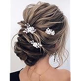 Earent Wedding hair accessories Silver Bridal hair pins for Women (Pack of 3)
