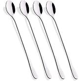 Hiware 9-Inch Long Handle Iced Tea Spoon, Coffee Spoon, Ice Cream Spoons, Stainless Steel Cocktail Stirring Spoons, Set of 4
