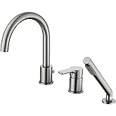 SUMERAIN Roman Tub Faucet Brushed Nickel Bathtub Faucet Set with Handheld Shower Sprayer