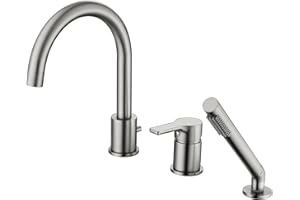 SUMERAIN Roman Tub Faucet Brushed Nickel Bathtub Faucet Set with Handheld Shower Sprayer