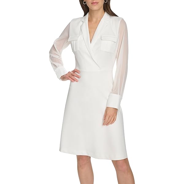 fitted lace wedding dress Amazon.com: Calvin Klein Scuba Crepe Dress with Long Slit Sleeves Cream 6 :  Clothing, Shoes & Jewelry