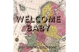 Baby Shower Guest Book Welcome Baby: Adventure Awaits Vintage World Travel Map Theme Decorations | Sign in Guestbook Keepsake with Address, Baby ... Advice for Parents, Wishes, Photo & Gift Log