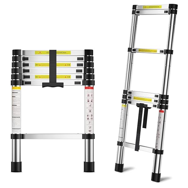 MGENLONG 6.6 FT EXTENSION LADDERS, LIGHTWEIGHT COLLAPSIBLE LADDERS,...