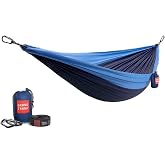 GRAND TRUNK Double Deluxe Hammock | 11 ft | 500 lb capacity | Lightweight parachute nylon | Fits 2 people | Packs compact for travel