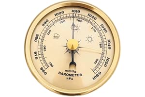 Metal Barometer Pressure Gauge 70MM Adjustable Calibration for Monitoring Air Pressure, for Household Use