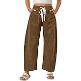 Trendy Queen Womens Corduroy Pants Fall Barrel Linen Pant Winter Casual Wide Leg Trousers with Pockets 2026